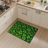Vibrant Green Shamrock Clover Floral Vintage Area Rug