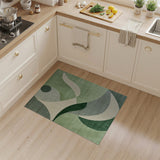Abstract Green Geometric Area Rug