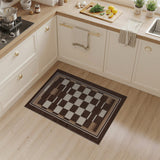 Brown Tan Geometric Checkered Area Rug
