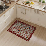 ODIKA Washable Farmhouse Rooster Kitchen Rug - Non-Slip Low Pile Area Rug