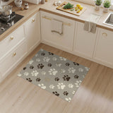 Playful Paw Print Washable Area Rug