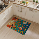 Frolicking Cartoon Kittens in Autumn Meadow Rug