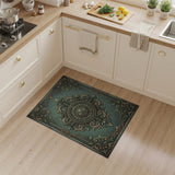 Teal Baroque Ornate Medallion Area Rug