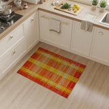 Orange Vibrant Orange Yellow Striped Geometric Rug