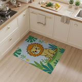 Cute Cartoon Lion Jungle Kids Area Rug
