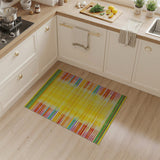 Vibrant Yellow Multi-Color Stripe Woven Rug