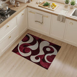 Red Swirl Geometric Modern Area Rug