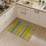 Vibrant Yellow Grid Geometric Geometric Modern Area Rug