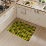 Playful Jack-o'-Lantern Grid Yellow Area Rug