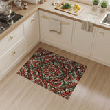 Vintage Red Floral Ornate Area Rug