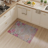 Pink Floral Vintage Pink Peony Floral Area Rug