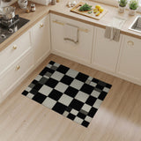 Black and White Distressed Black White Checkerboard Area Rug