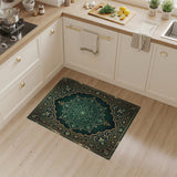 Green Ornate Emerald Green Persian Mandala Rug