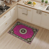 Ornate Pink Starburst Floral Area Rug