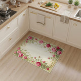Rose Pink Vintage Pink Rose Floral Area Rug