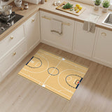 Beige and Neutral Tan Basketball Court Area Rug