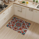 Multi-color and Patterns Red Teal Persian Medallion Area Rug