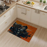 Fierce Geometric Wolf Area Rug