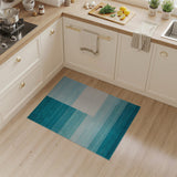 Teal Gradient Geometric Block Area Rug