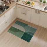 Green Green Geometric Abstract Area Rug