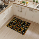 Whimsical Orange Cat Daisy Floral Rug