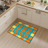 Smiley Faces Blue Kids Area Rug