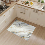 White Gold Marble Abstract Area Rug