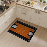 Geometric Modern Orange Orange Basketball Court Area Rug
