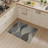 Abstract Wavy Layers Grey Area Rug