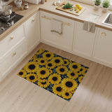 ODIKA Sunflower Pattern Machine Washable Low Pile Area Rug - Non-Slip, Pet & Kid Friendly Floral Carpet
