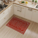 Red Bold Red Geometric Heritage Tribal Rug