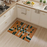 Bold Orange Green Geometric Abstract Area Rug