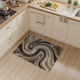 Abstract Area Brown and Tan Swirling Brown Tan Abstract Area Rug