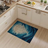 Mystic Ocean Moon Fish Blue Teal Area Rug