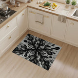 Explosive Black White Ink Flow Area Rug