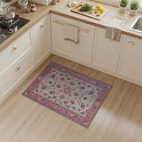 Pink Floral Blush Pink Floral Persian Area Rug