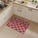 Red Heart Grid Area Rug