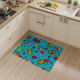 Playful Cartoon Puppies Balloons Area Rug