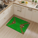 Green Baseball Diamond Field Area Rug