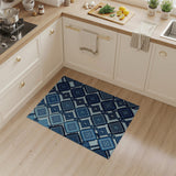 Blue Tribal Chain Link Area Rug