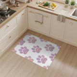 Rainbow Multi-color and Patterns Rainbow Paw Print Kids Area Rug