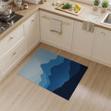 Layered Blue Mountain Peaks Area Rug