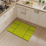 Vibrant Yellow Green Grid Area Rug