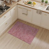 Whimsical Pink Village Houses Fairy Lights Rug