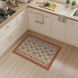 Cream Terracotta Floral Persian Area Rug