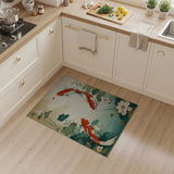 Koi Fish Lotus Pond Vintage Area Rug