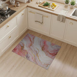 Pink Gold Marble Vein Abstract Area Rug