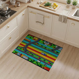 Vibrant Cartoon City Roads Area Rug