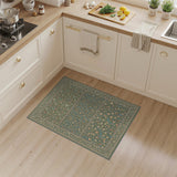 Green Floral Vintage Green Floral Vintage Area Rug