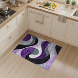 Purple Wave Abstract Abstract Area Area Rug